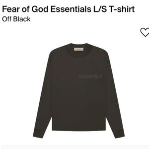Fear of God Essentials L/S T-shirt- Off Black